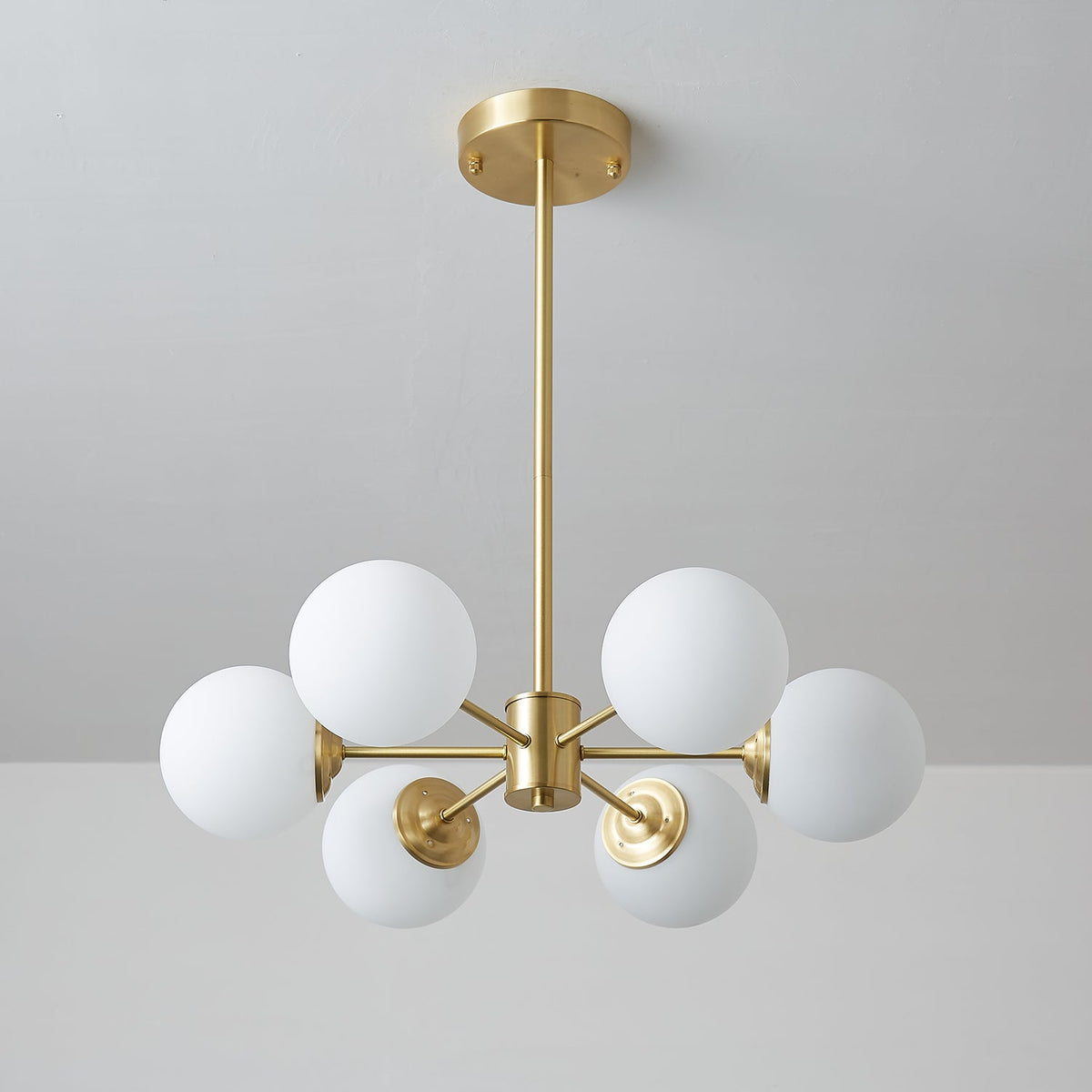 Velirora kroonluchter Elysium messing matglasbollen