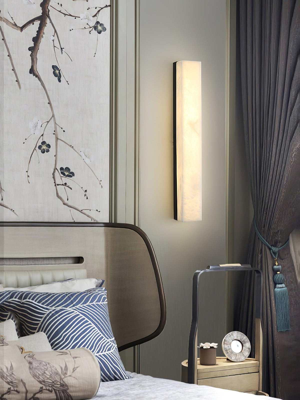 Nivearia Minimalistische wandlamp van albast rechthoekig