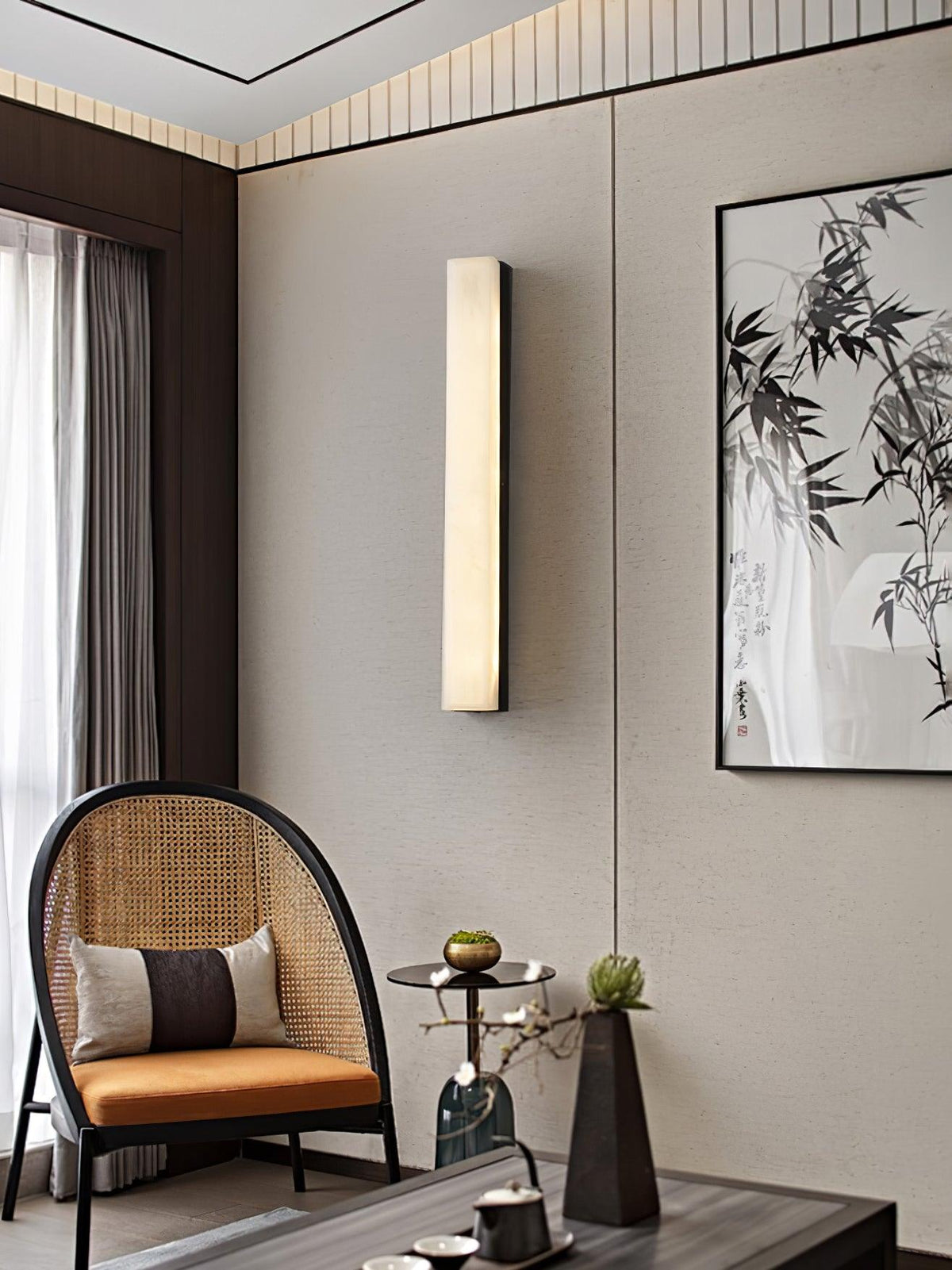Nivearia Minimalistische wandlamp van albast rechthoekig
