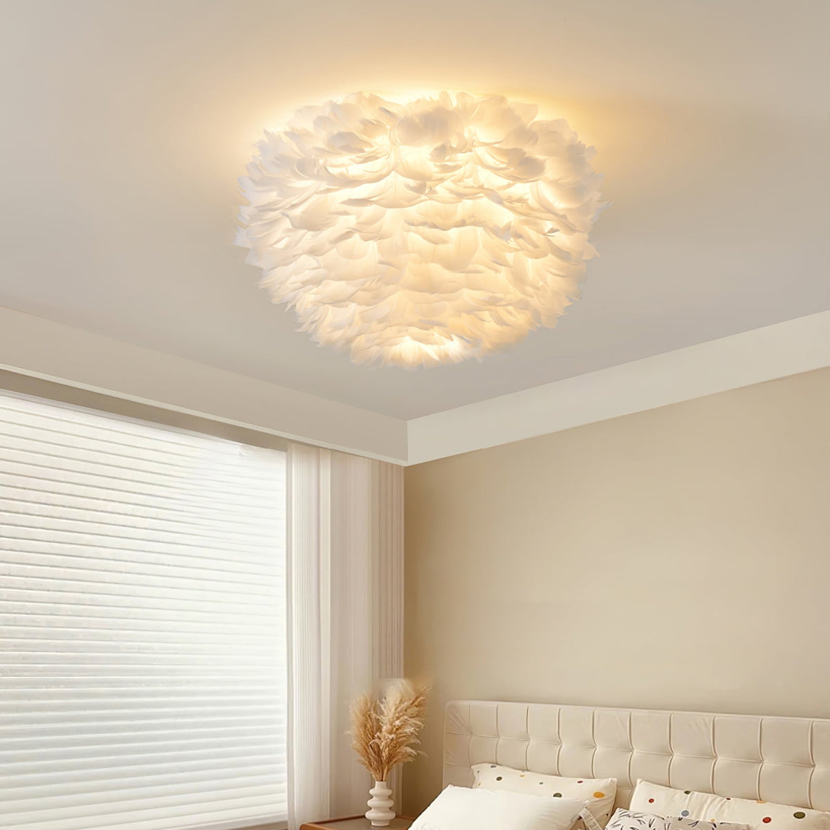 Zalore Premium Noordse kunst plafondlamp met veren