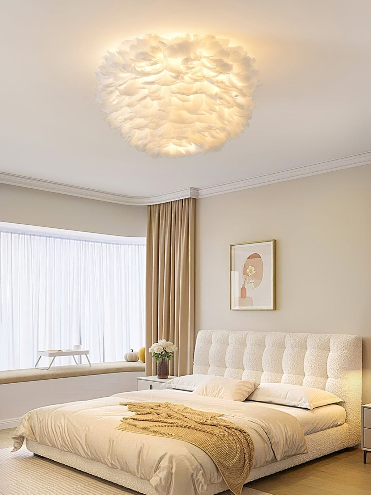 Zalore Premium Noordse kunst plafondlamp met veren