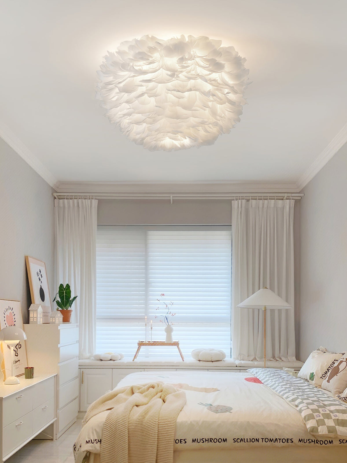 Zalore Premium Noordse kunst plafondlamp met veren