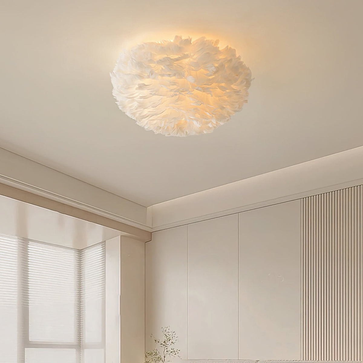 Zalore Premium Noordse kunst plafondlamp met veren