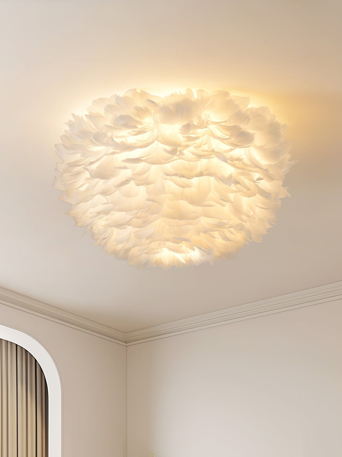 Zalore Premium Noordse kunst plafondlamp met veren