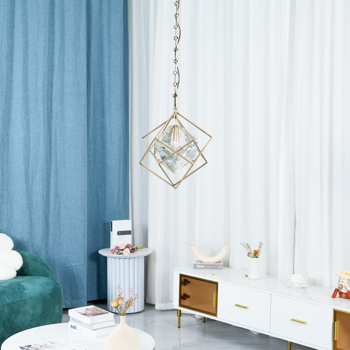 Zovin messing & kristal glamoureus hanglamp