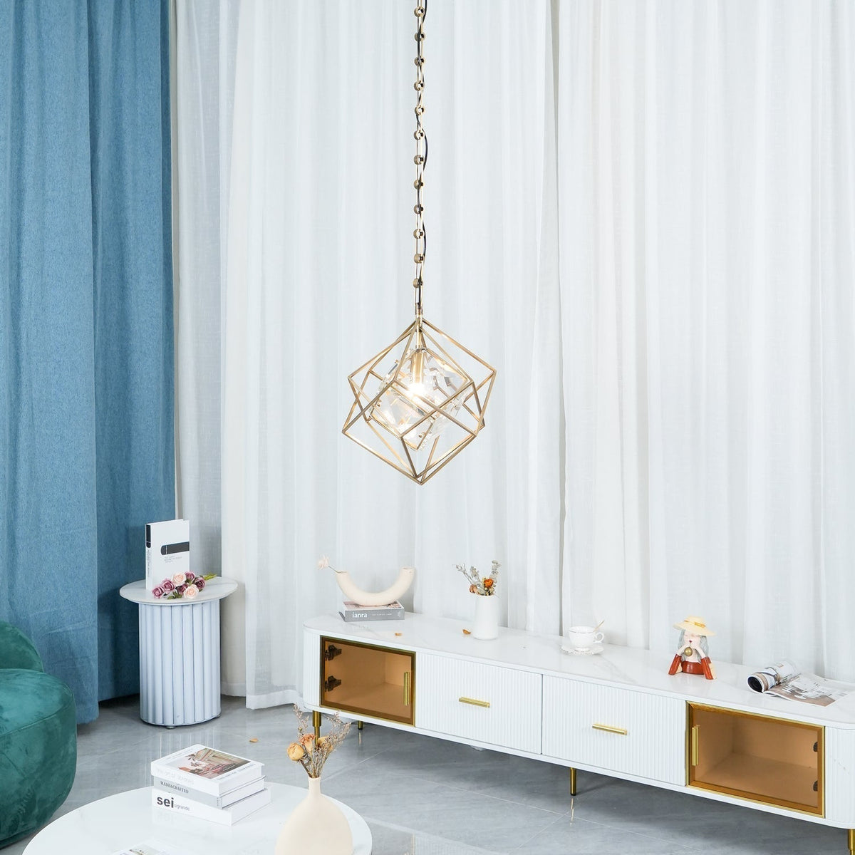 Zovin messing & kristal glamoureus hanglamp