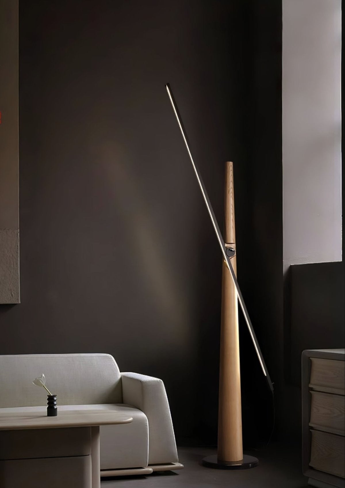 Ovelila Minimalistische houten vloerlamp