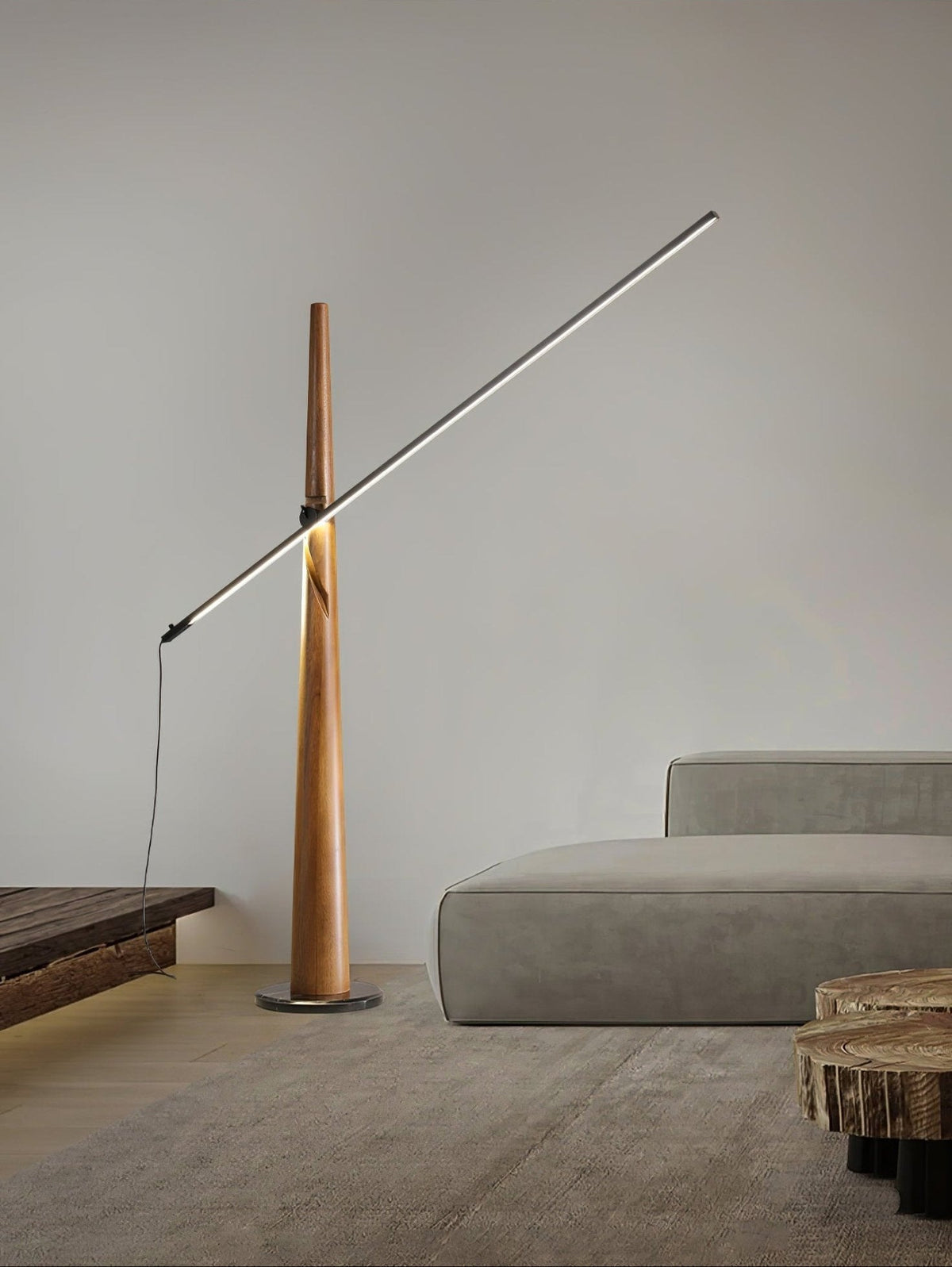 Ovelila Minimalistische houten vloerlamp