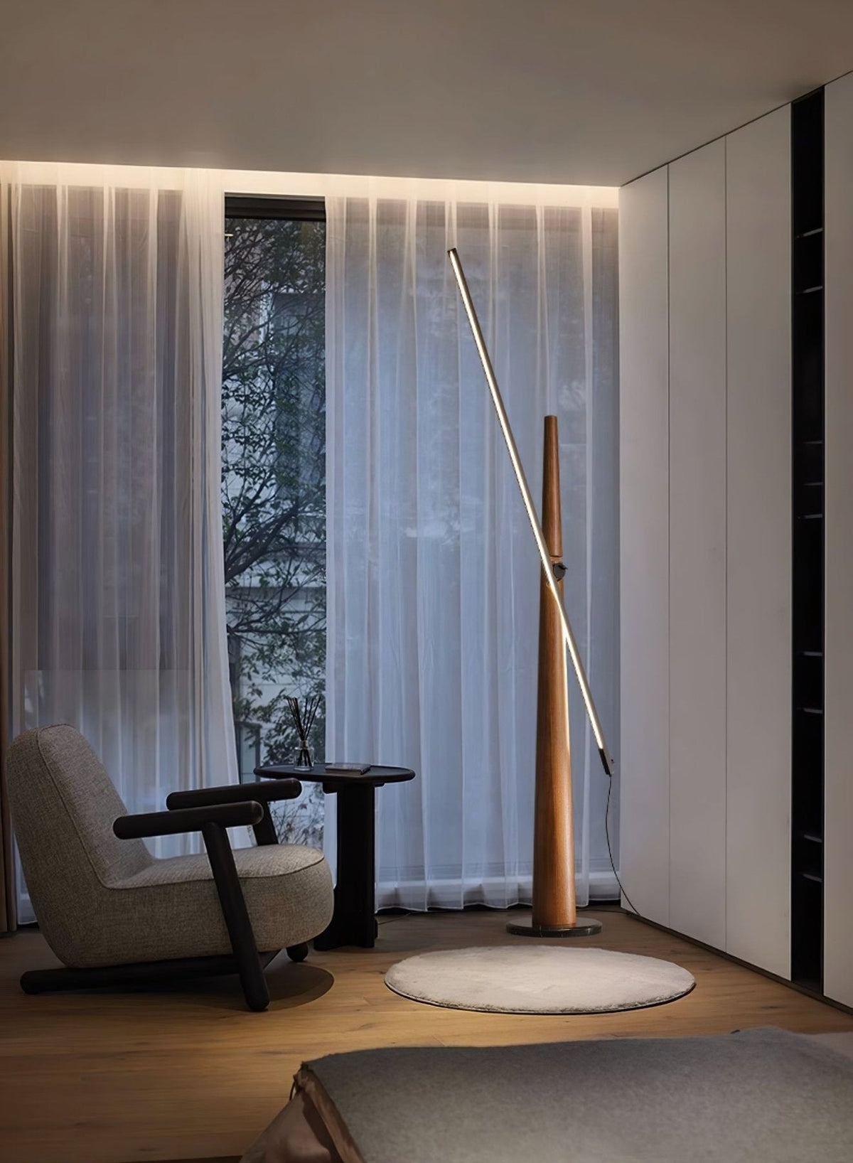 Ovelila Minimalistische houten vloerlamp