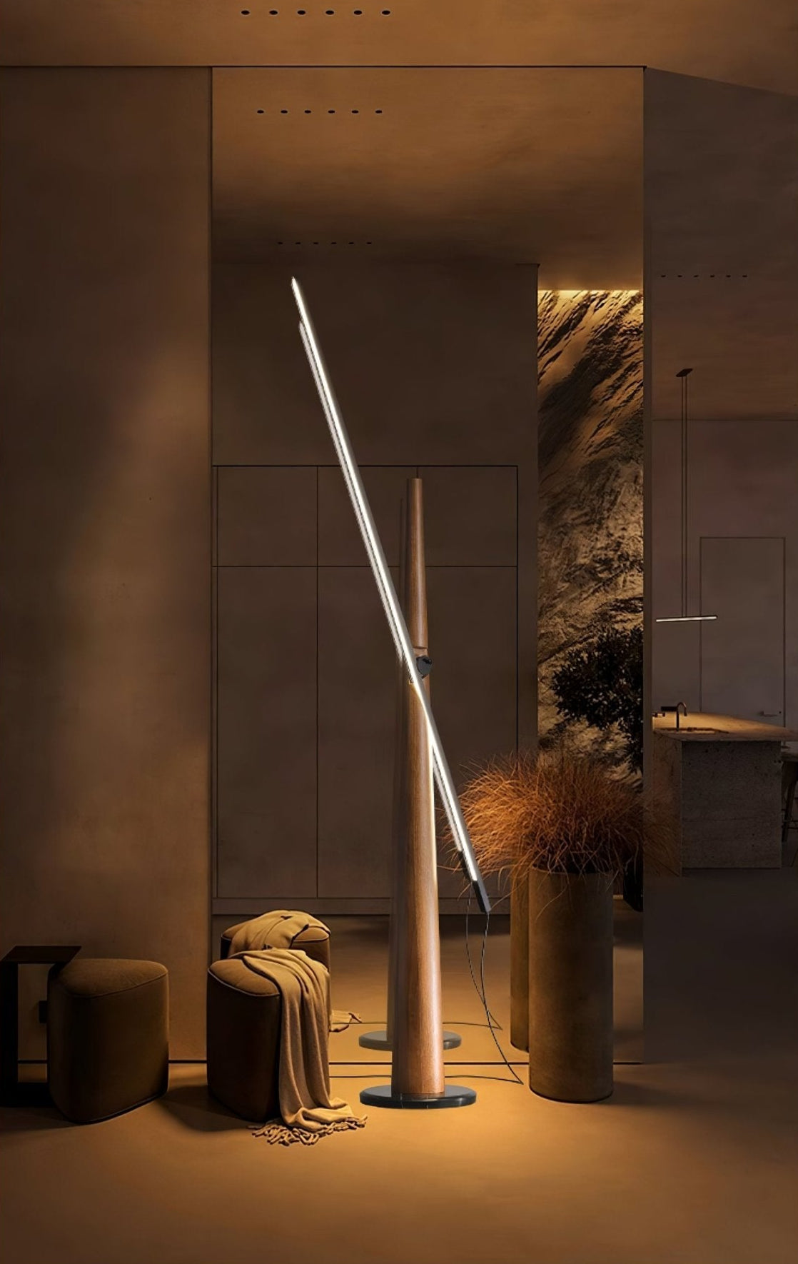 Ovelila Minimalistische houten vloerlamp