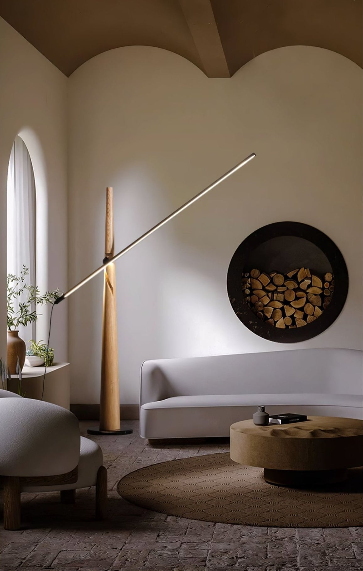 Ovelila Minimalistische houten vloerlamp