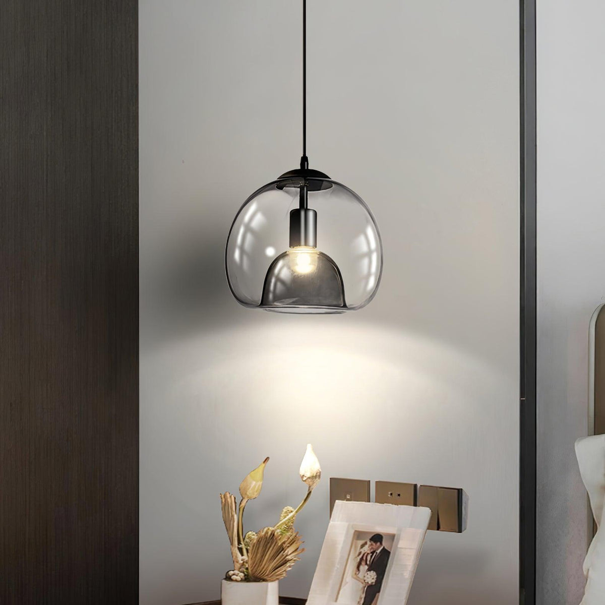 Qev Noordse kunst Pearl glas hanglamp