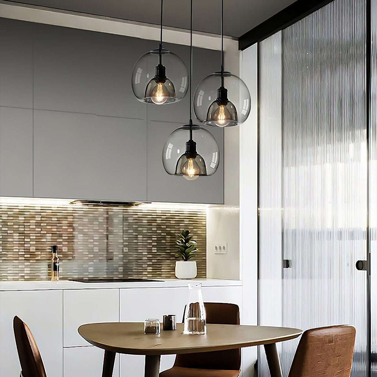 Qev Noordse kunst Pearl glas hanglamp