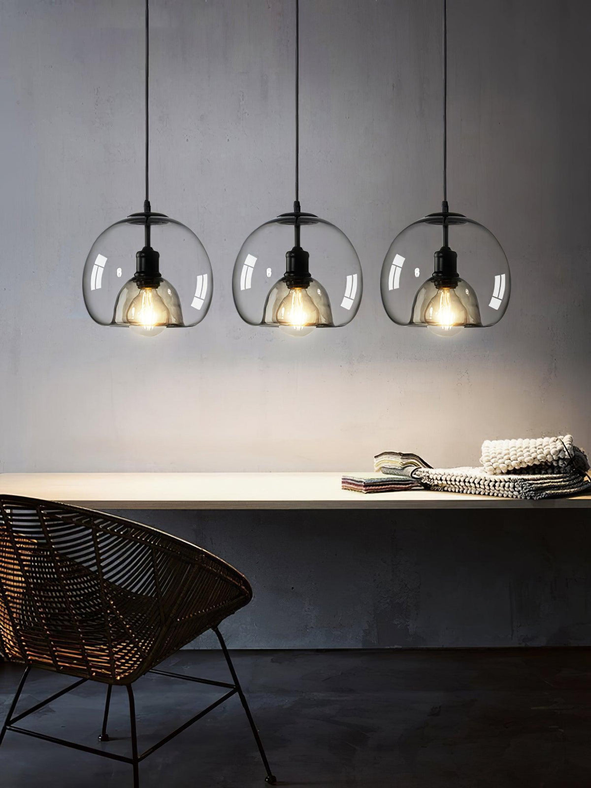 Qev Noordse kunst Pearl glas hanglamp