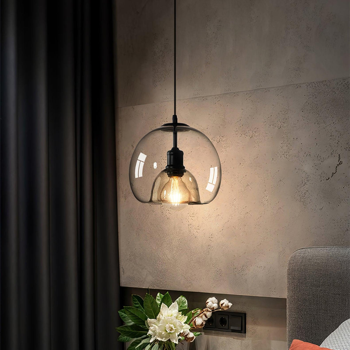 Qev Noordse kunst Pearl glas hanglamp