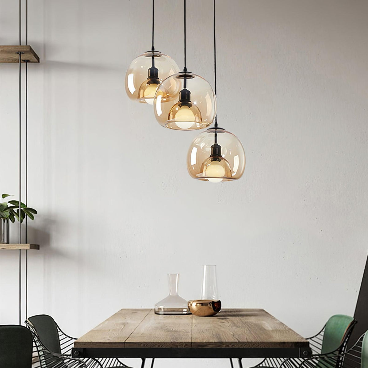 Qev Noordse kunst Pearl glas hanglamp
