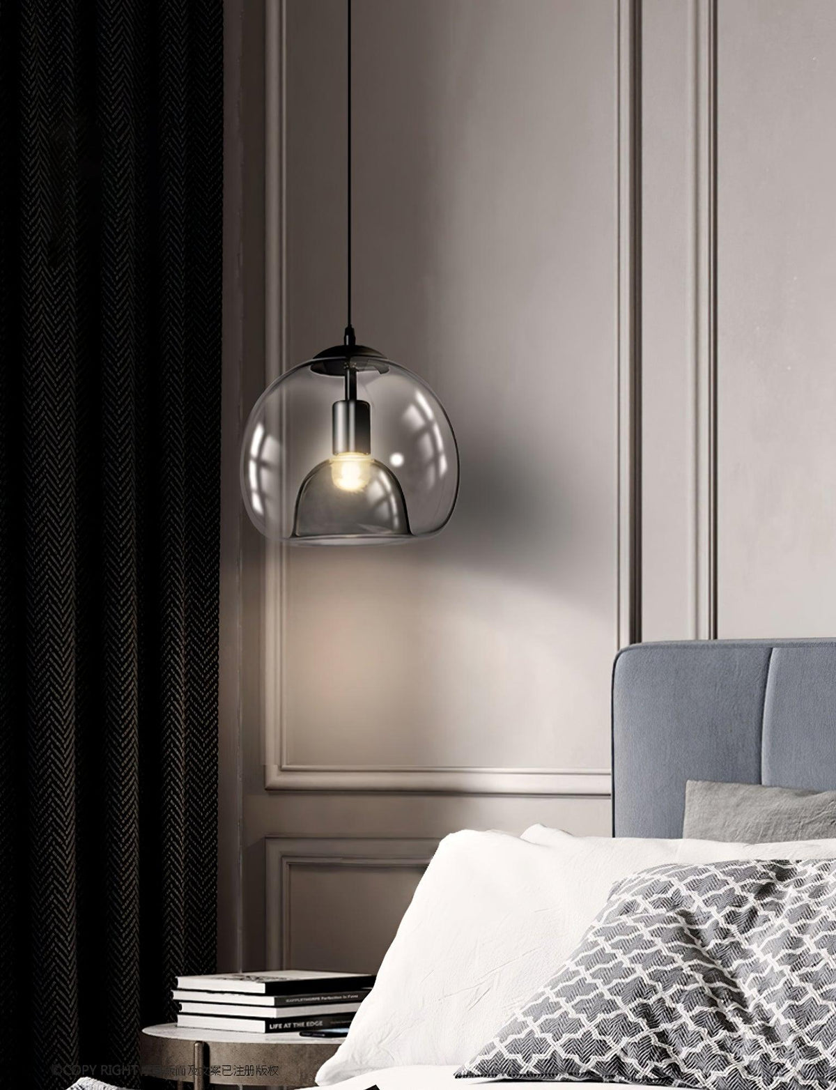 Qev Noordse kunst Pearl glas hanglamp