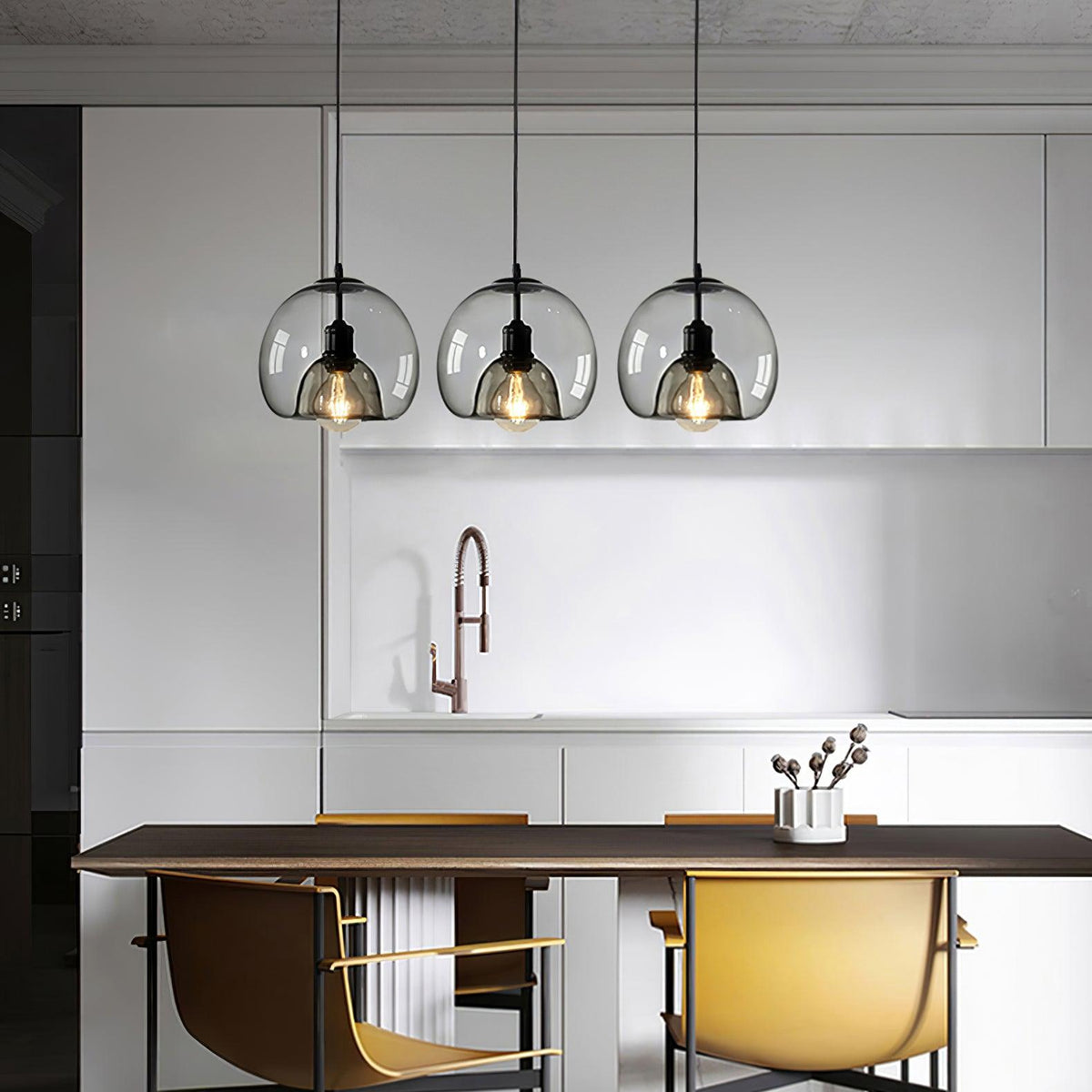 Qev Noordse kunst Pearl glas hanglamp