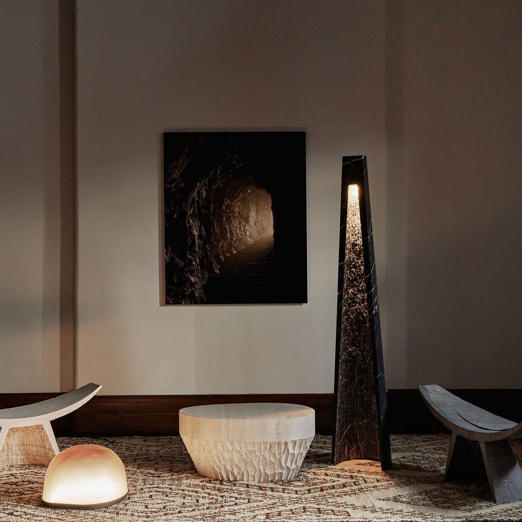 Lave vloerlamp van marmer