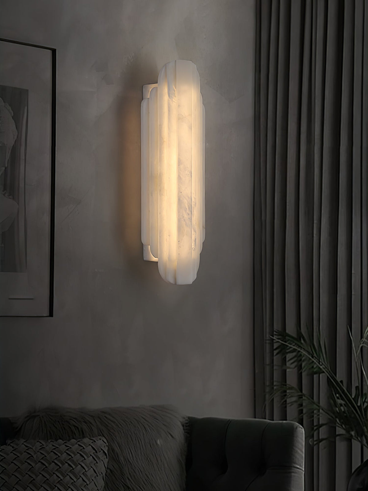 Avenanina Art Deco albasten wandlamp