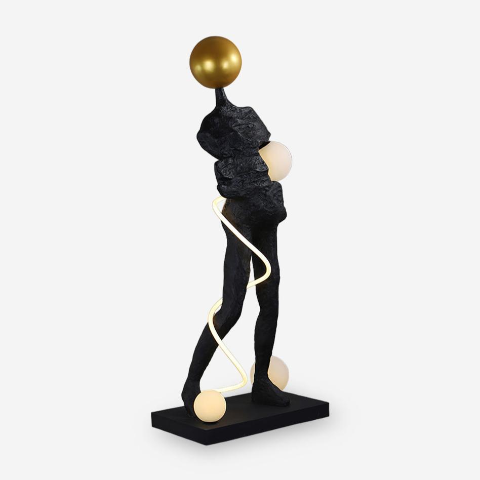 Nycaran sculpturale vloerlamp in zwart
