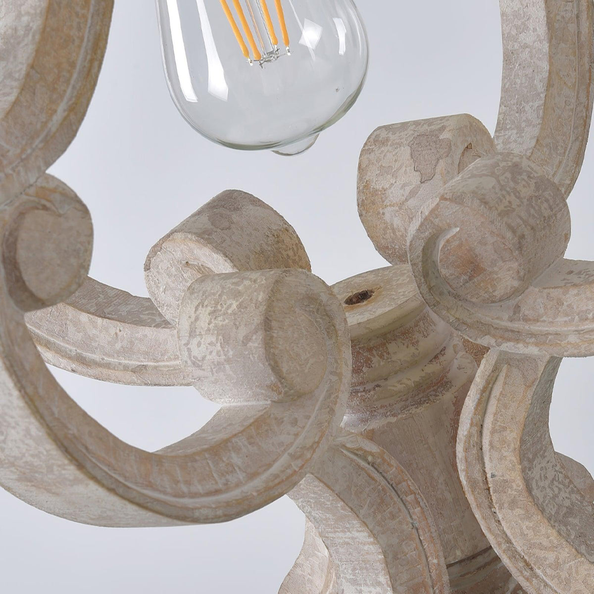 Lavior houten glamoureus hanglamp Old White