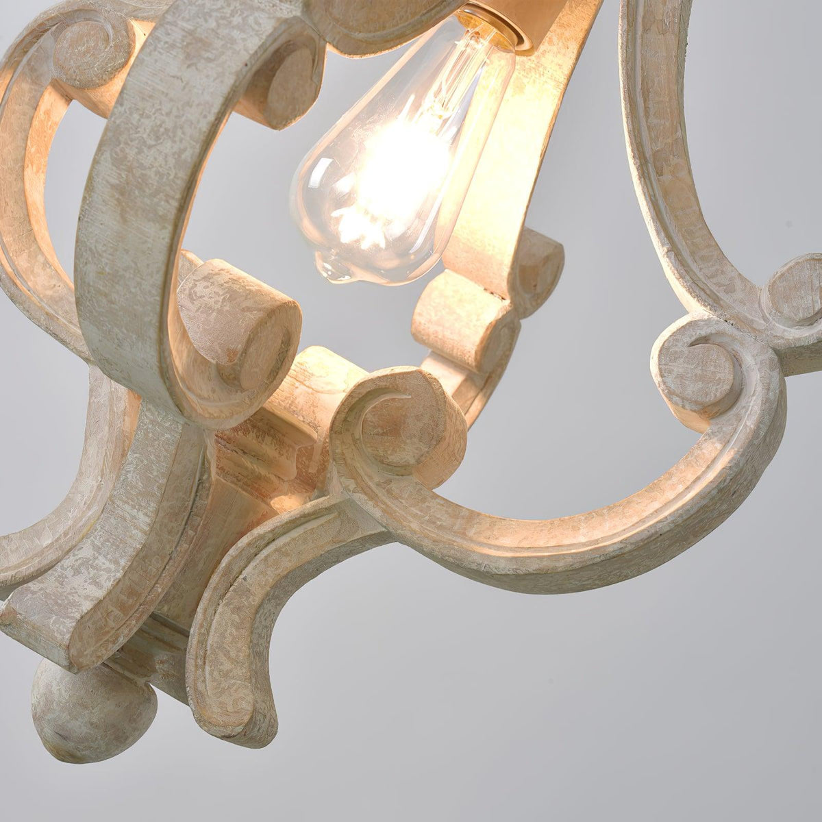 Lavior houten glamoureus hanglamp Old White