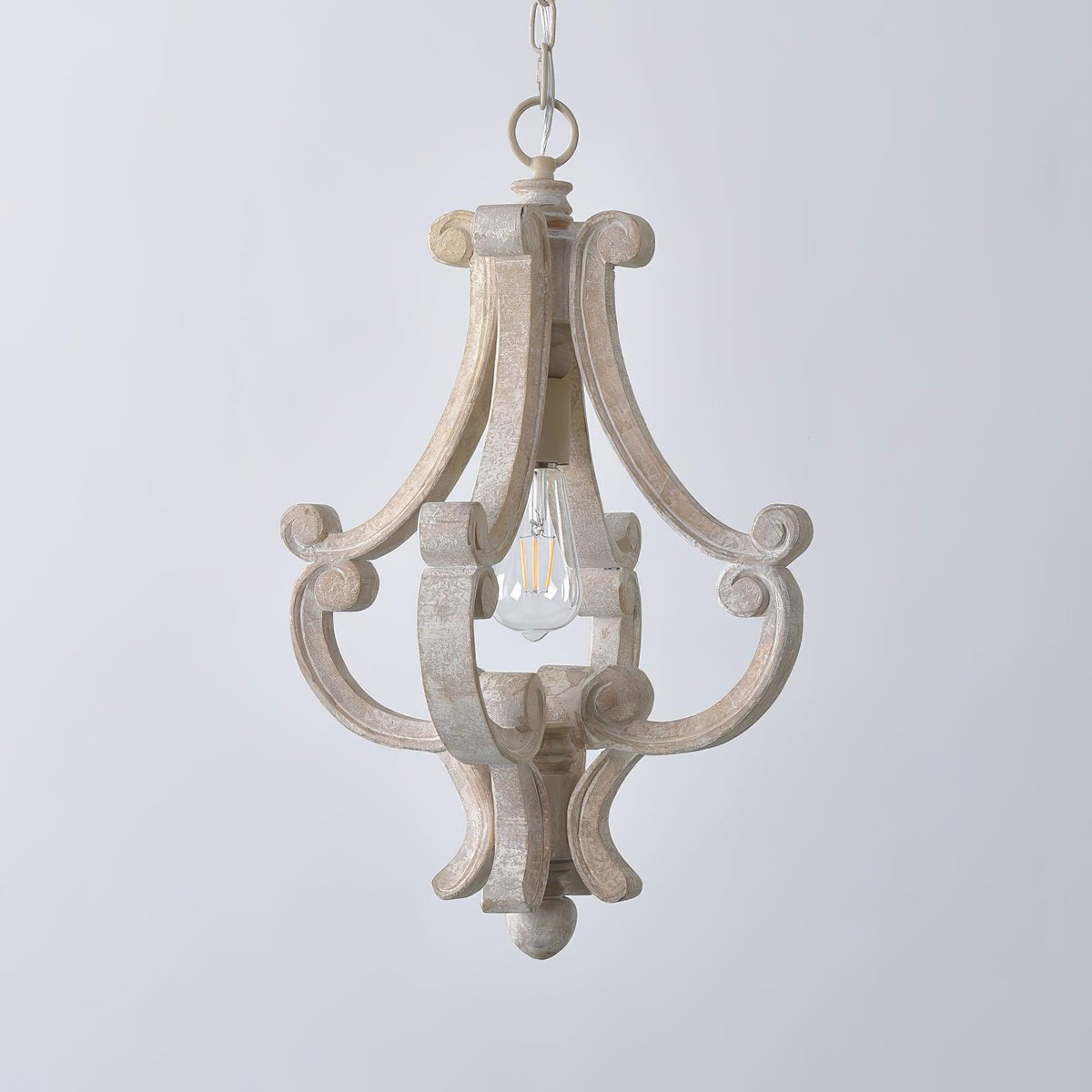 Lavior houten glamoureus hanglamp Old White