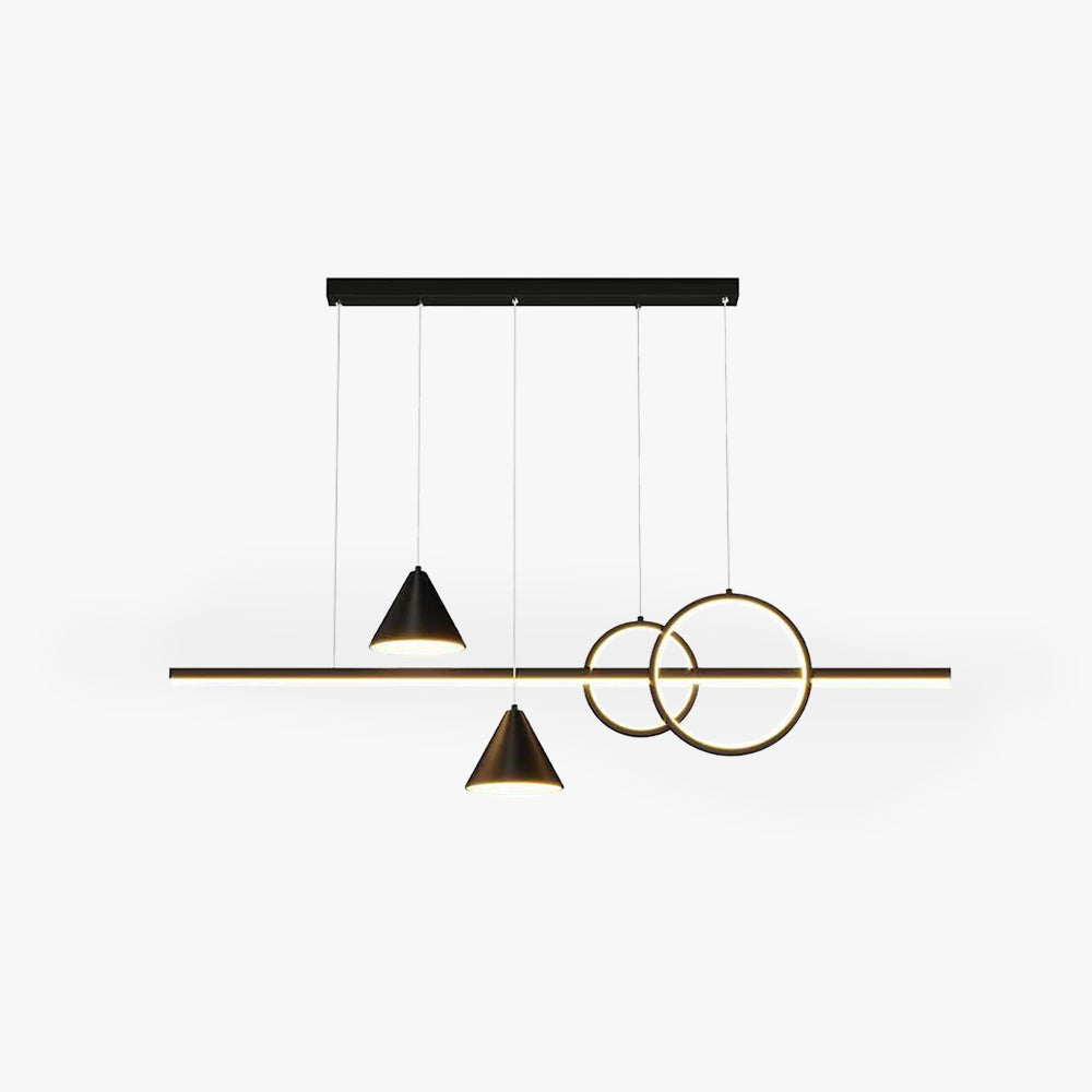 Edge Eigentijdse Lineaire Metalen Hanglampen Geometrische Stijl Wit/Zwart