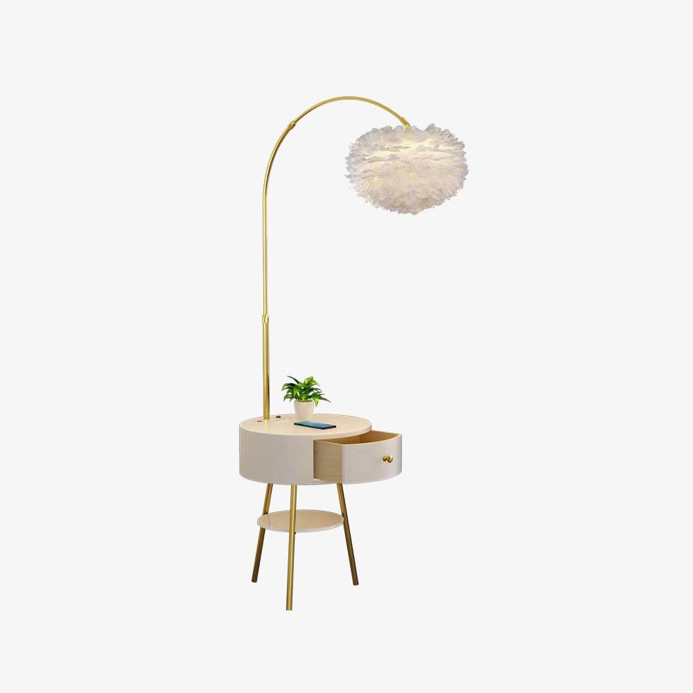 Navoic Marmer Hout Vloerlamp