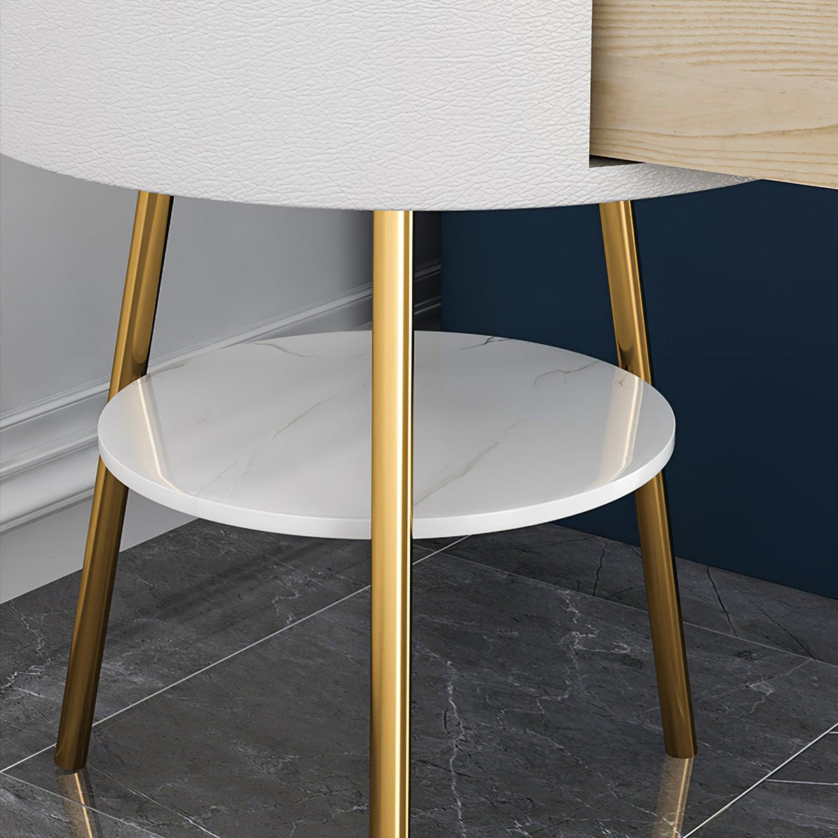 Navoic Marmer Hout Vloerlamp
