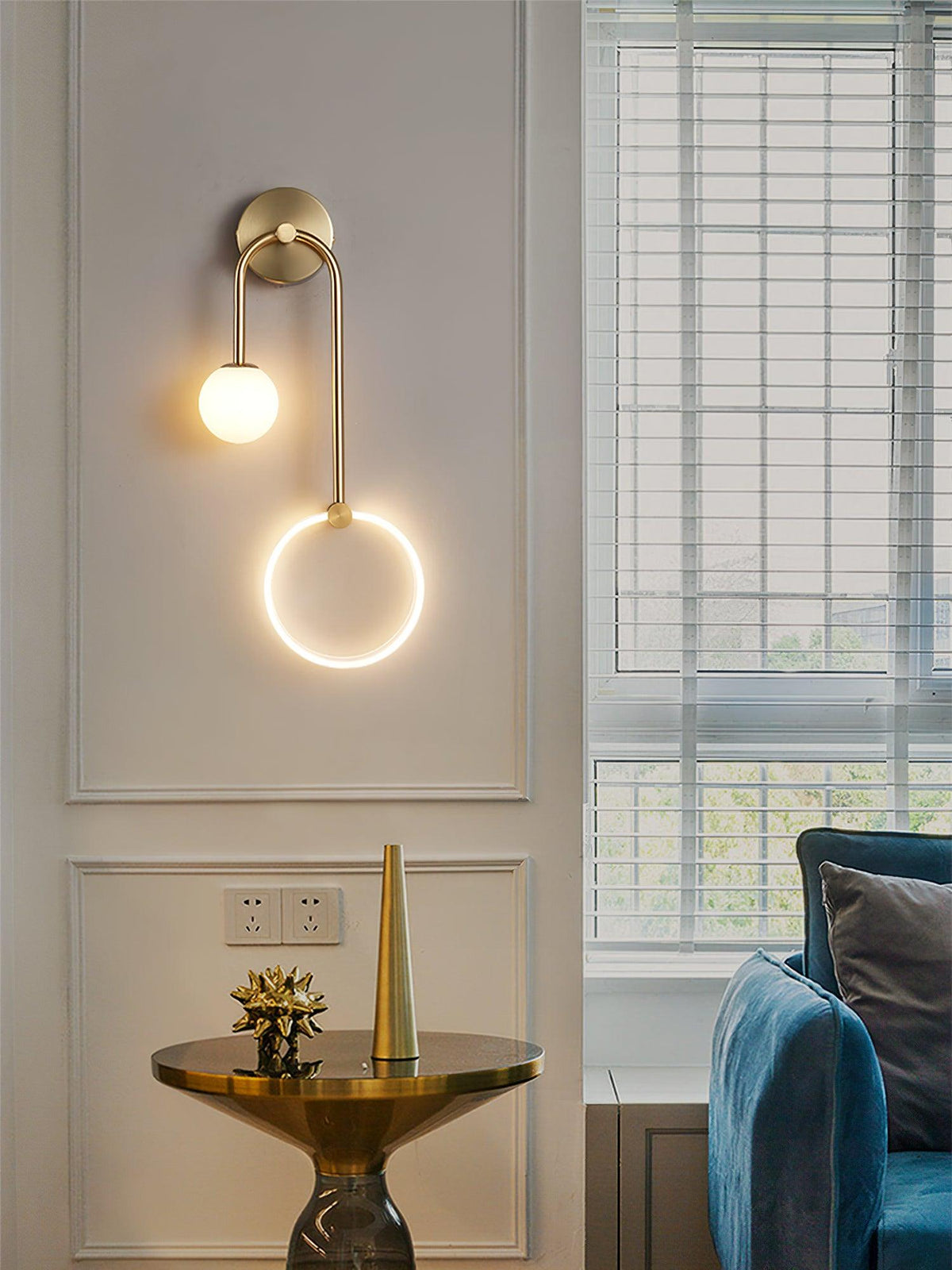 Warren modern Minimalistisch LED Messing Wandlamp