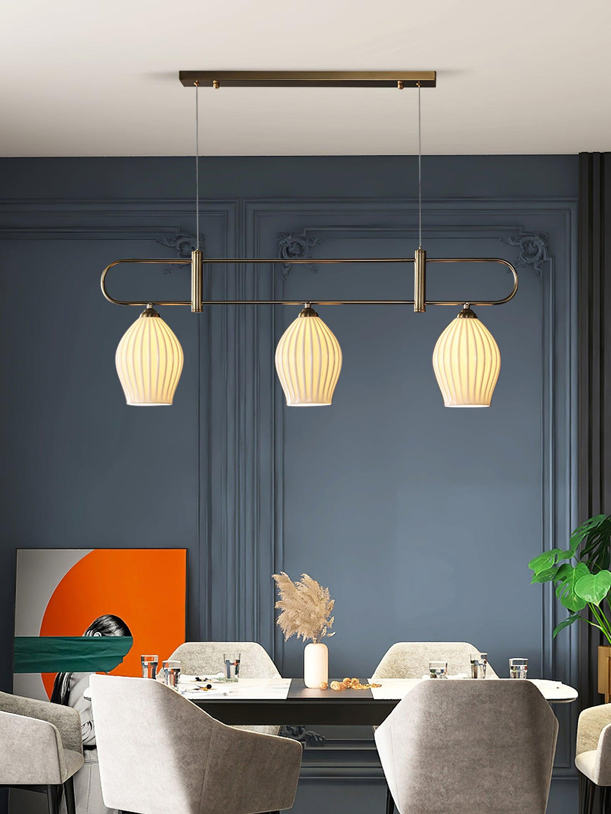 Arlirir moderne hanglamp met minimalistisch kunstwerk in keramiek