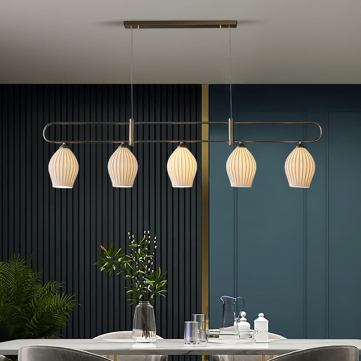 Arlirir moderne hanglamp met minimalistisch kunstwerk in keramiek