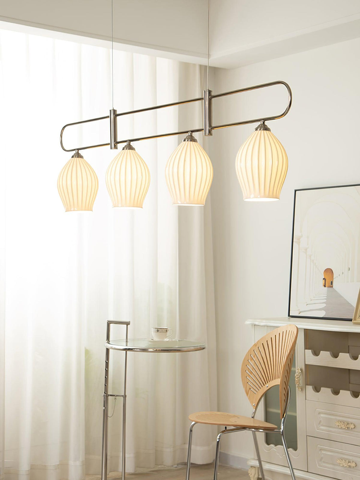 Arlirir moderne hanglamp met minimalistisch kunstwerk in keramiek