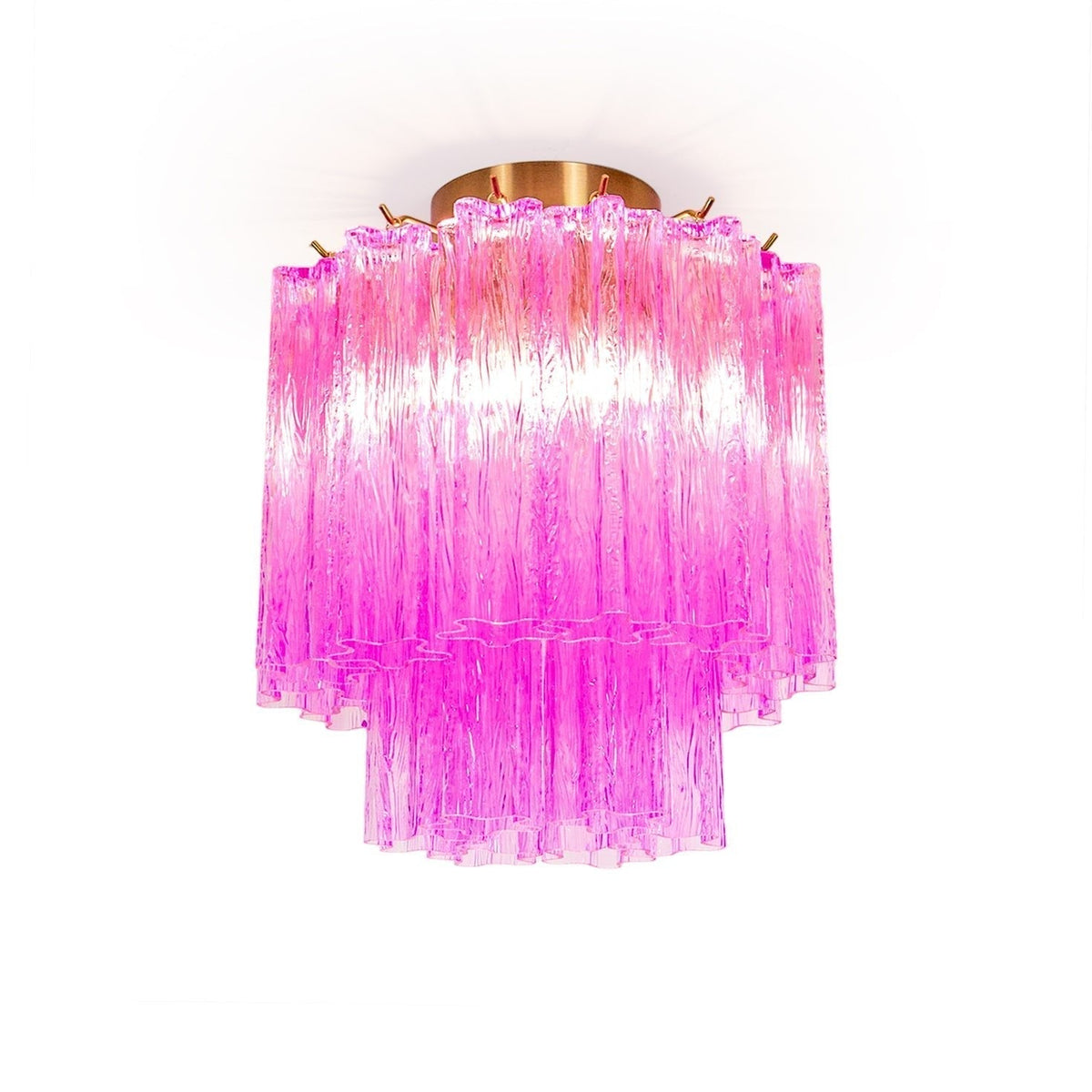 Eirarian plafondlamp paars Murano-glas gelaagd vlakke plafondlamp
