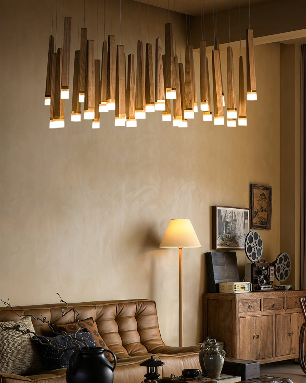 Sylielle Firewood Stick Hout Kroonluchter