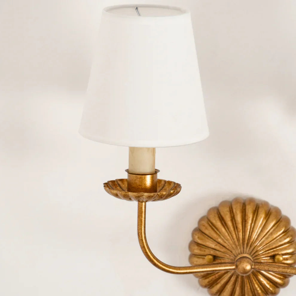 Alessio Vintage Antiek Metaal Stof Wandlamp Lampenkap Hal Woonkamer Slaapkamer