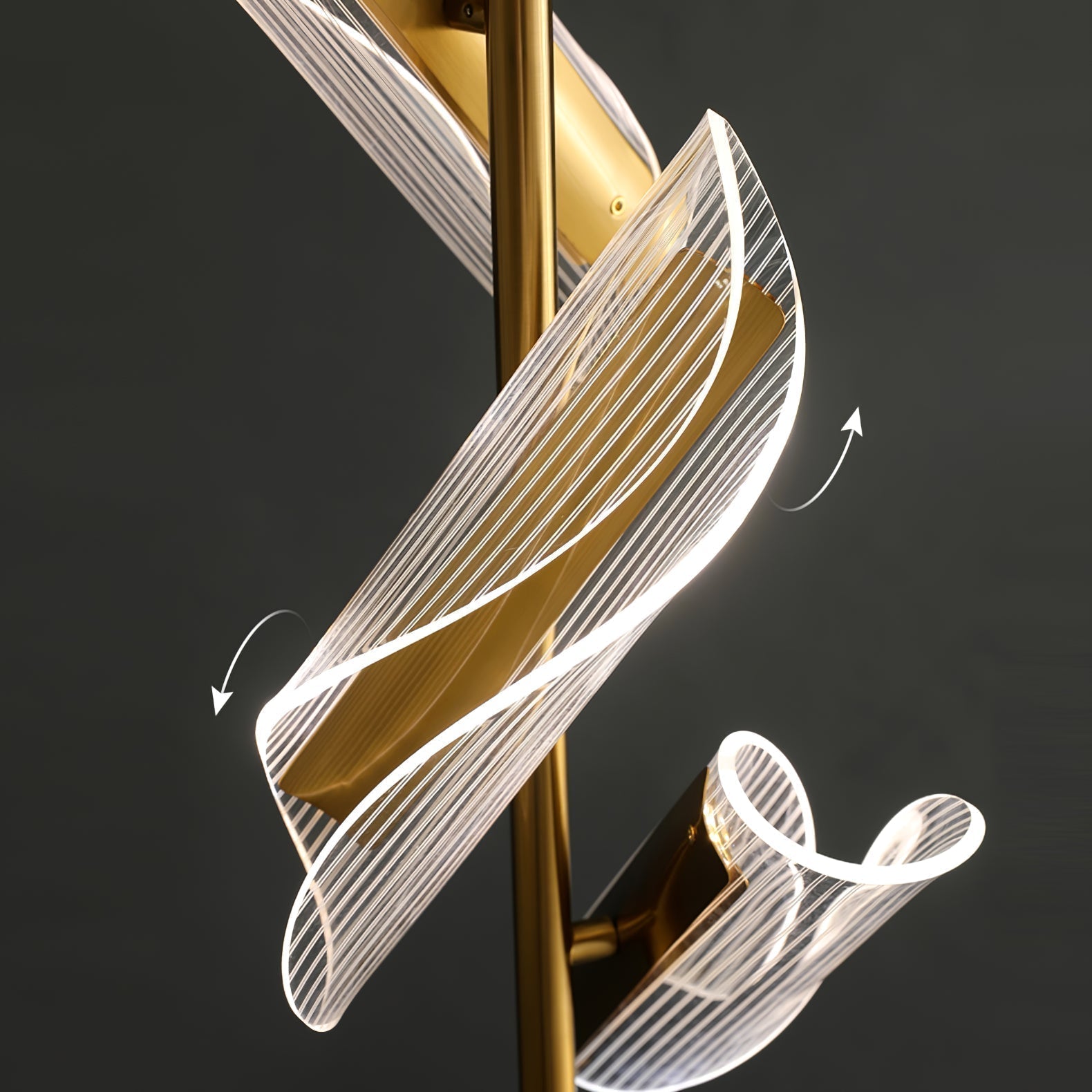 Salgado Moderne LED Vloerlamp Metaal/Acryl Goud Slaap/Woon/Eetkamer