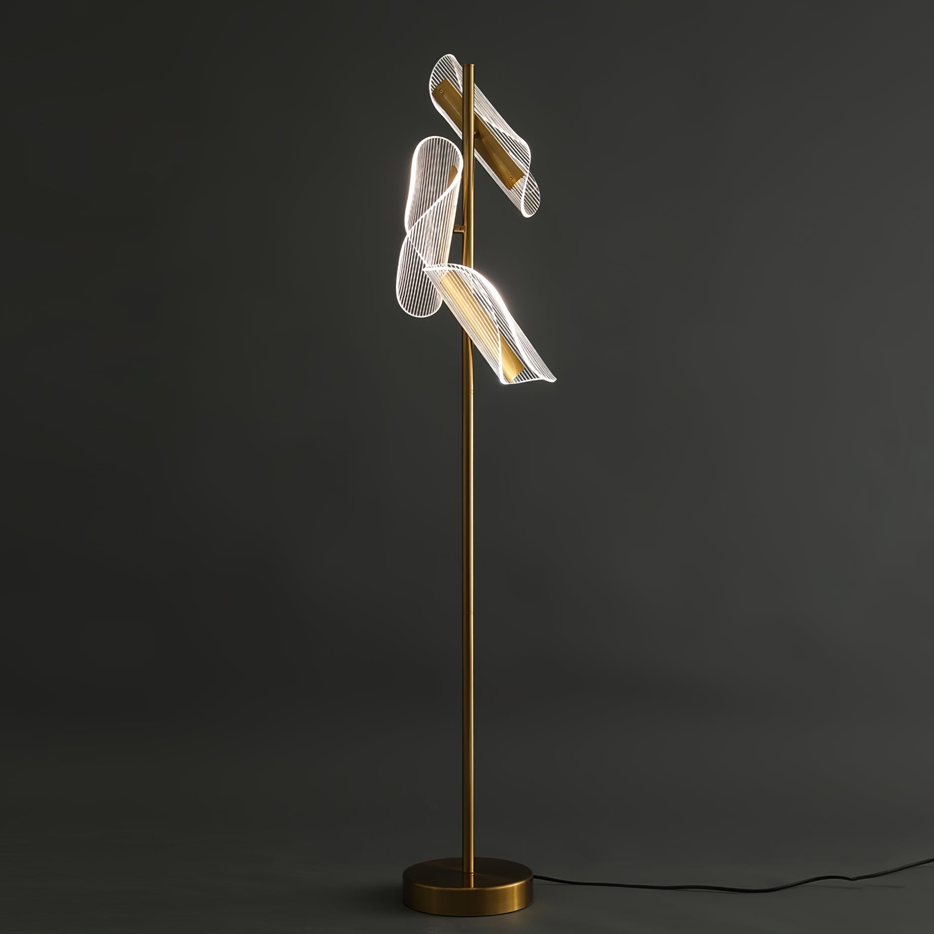 Salgado Moderne LED Vloerlamp Metaal/Acryl Goud Slaap/Woon/Eetkamer