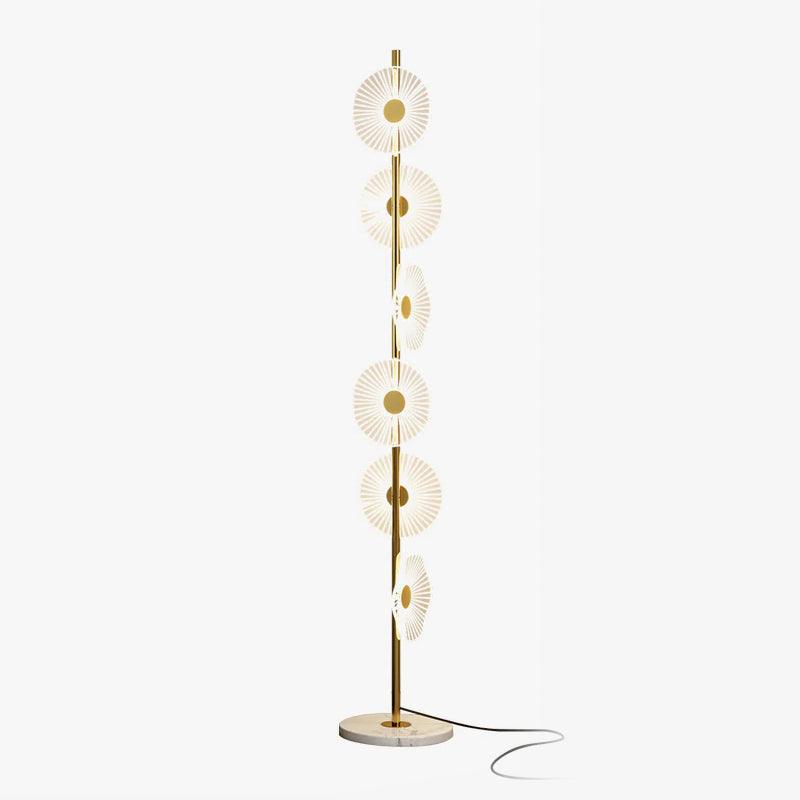 Petaira vloerlamp van marmer in goudkleurige afwerking