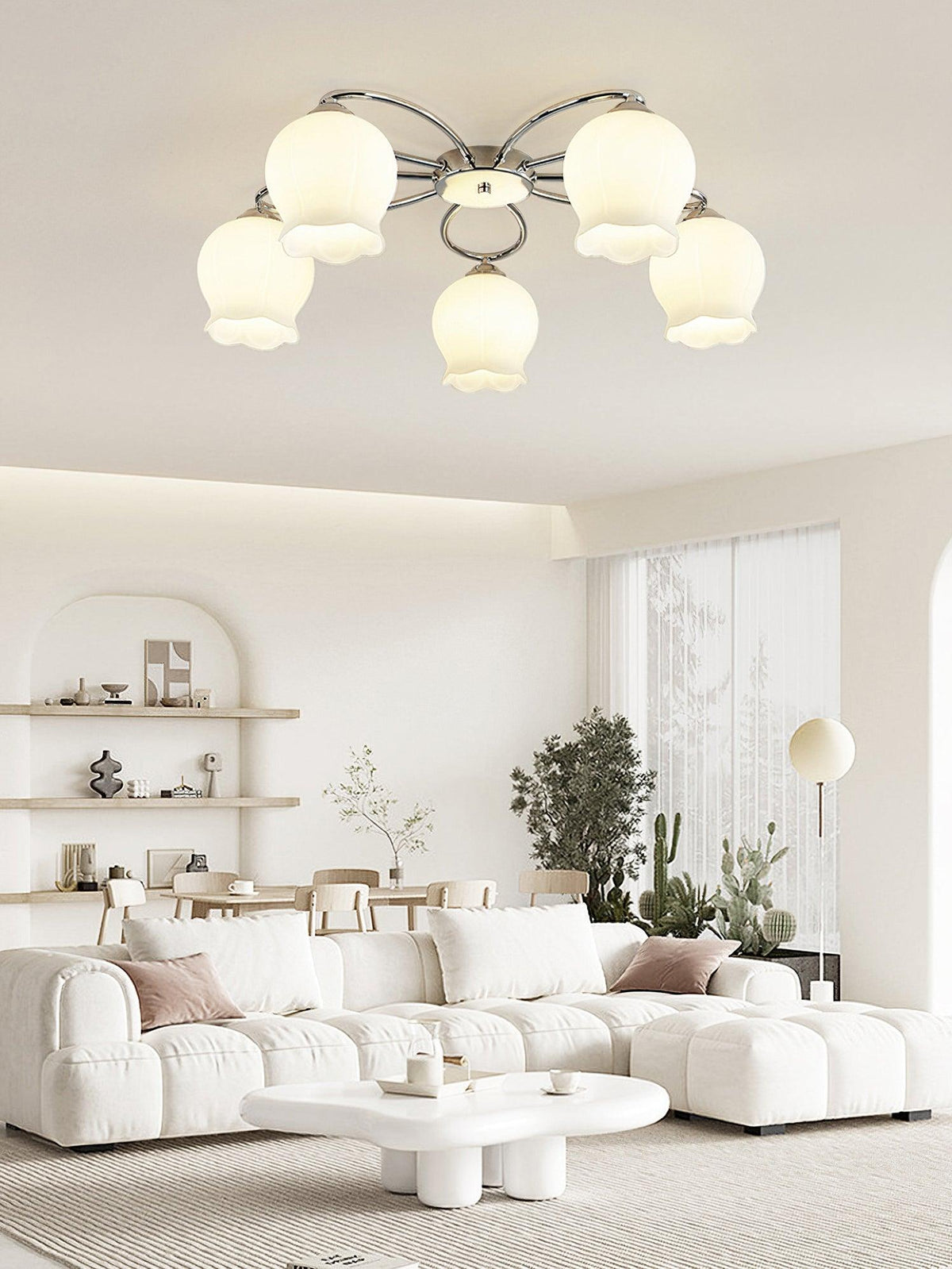 Oldore Premium elegantie Bloemmotief glas plafondlamp