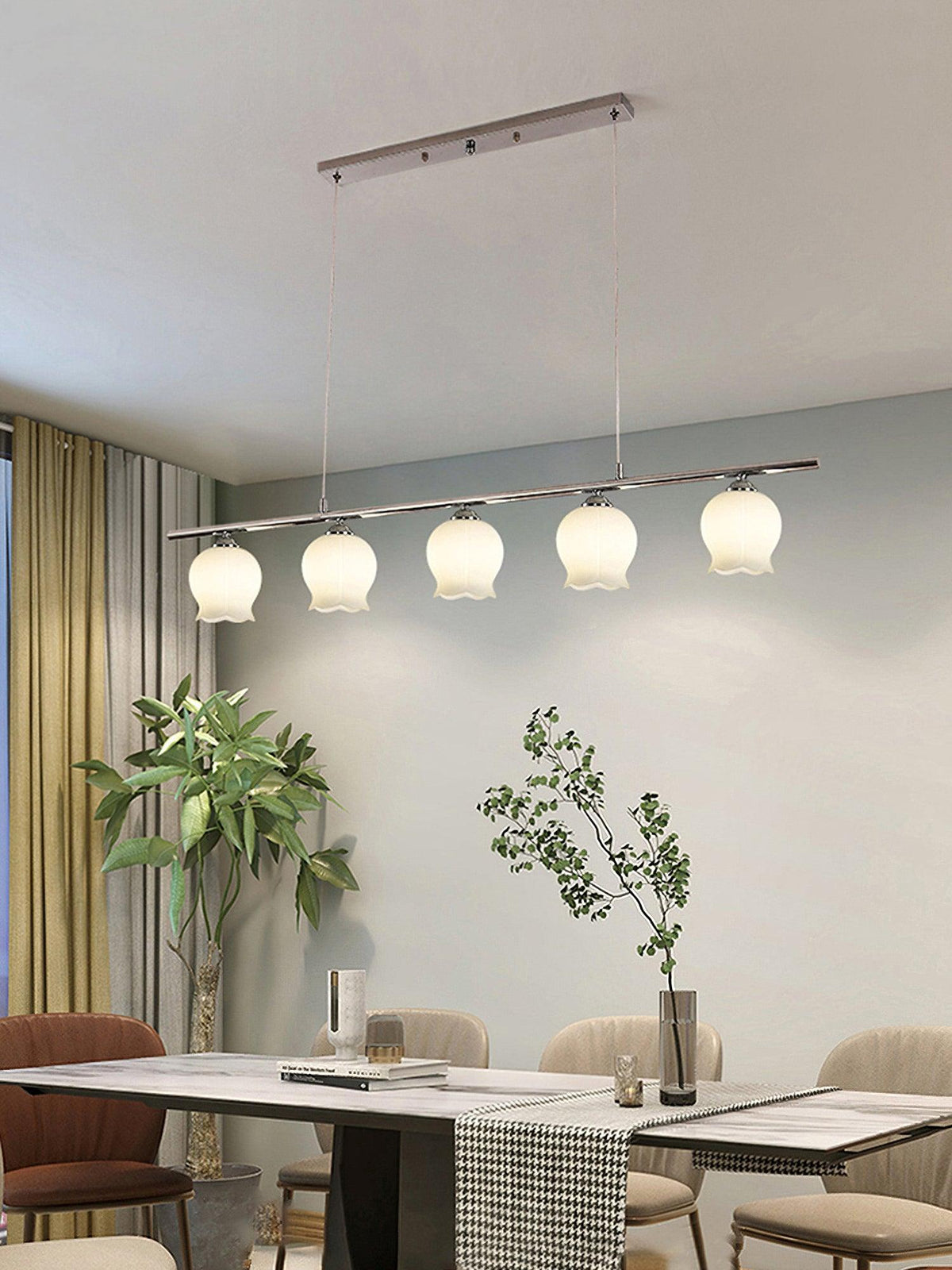 Evenara Moderne minimalistische hanglamp met bloemmotief van glas