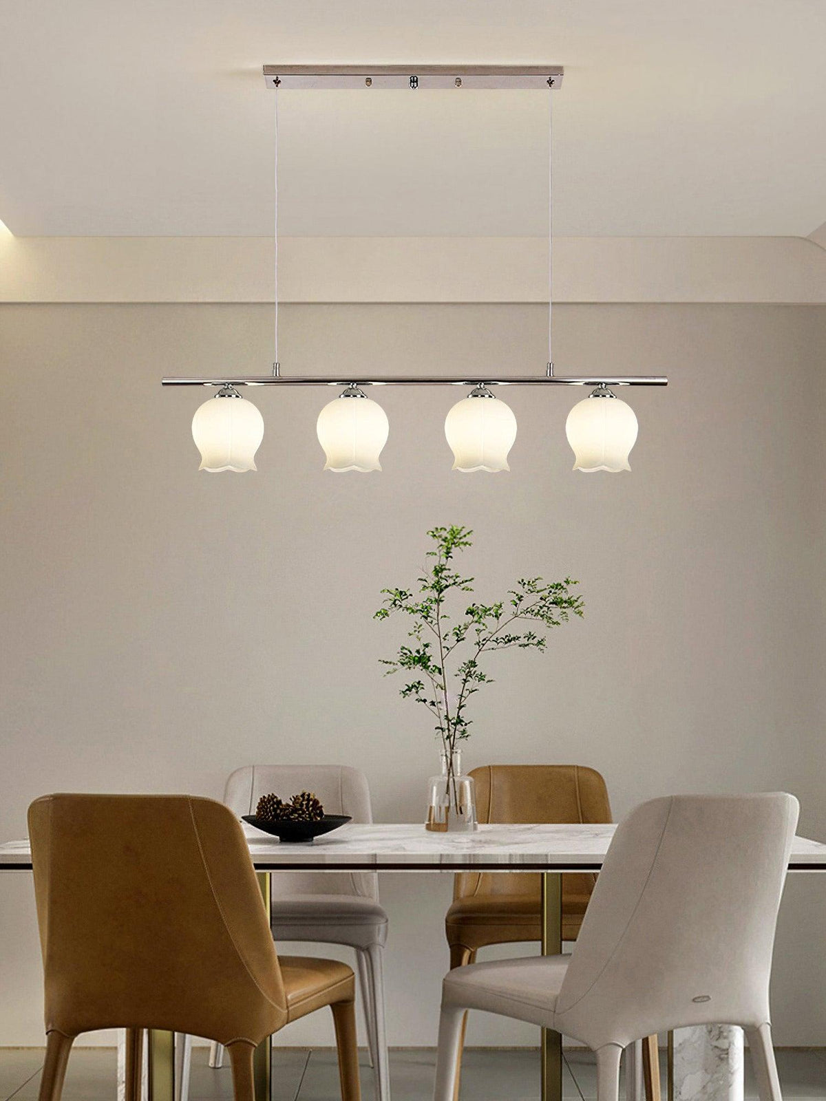 Evenara Moderne minimalistische hanglamp met bloemmotief van glas