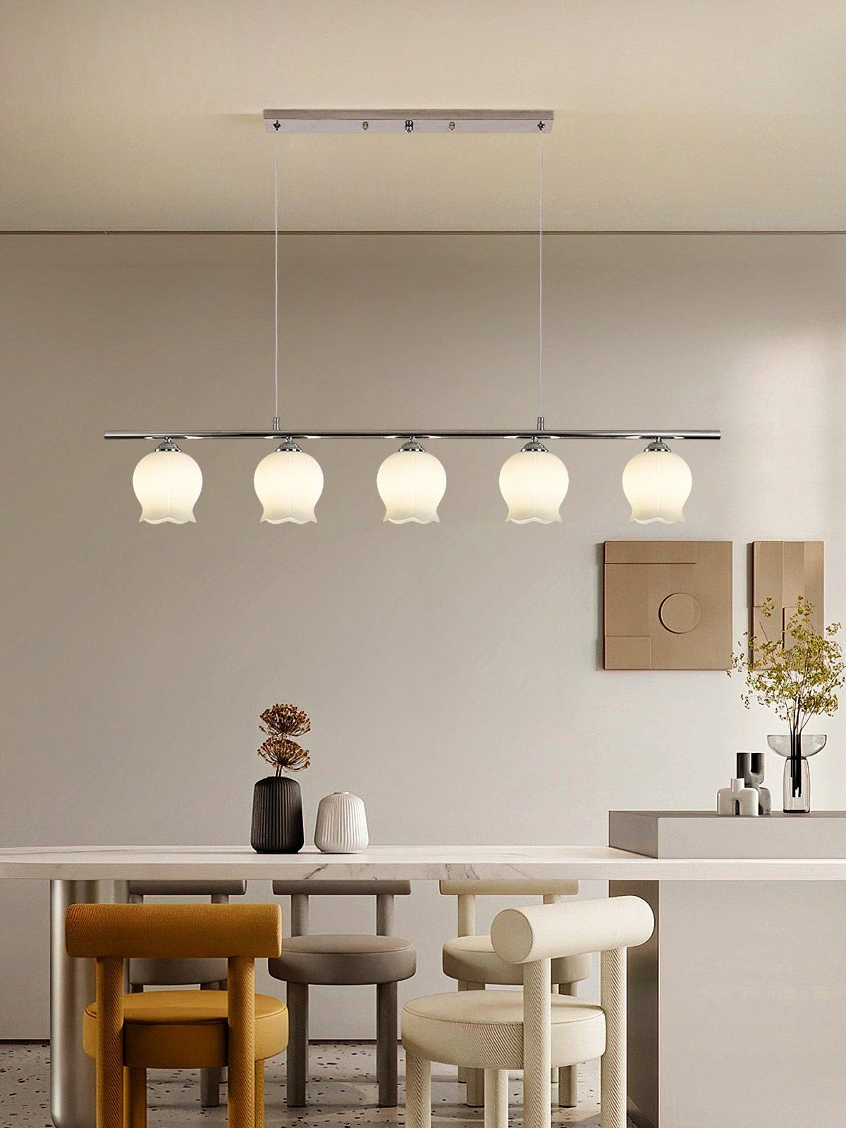 Evenara Moderne minimalistische hanglamp met bloemmotief van glas