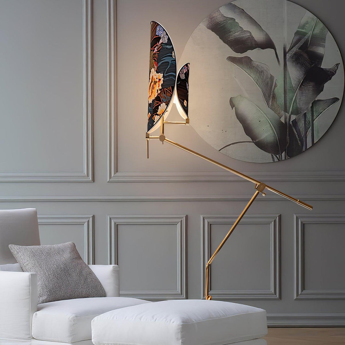Unexin messing vloerlamp
