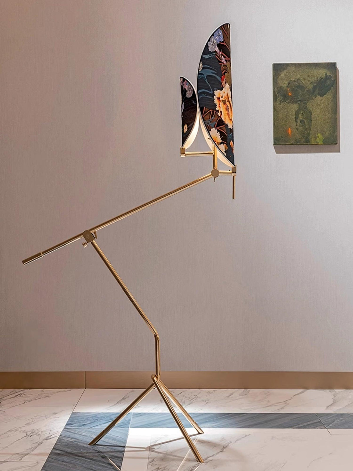Unexin messing vloerlamp