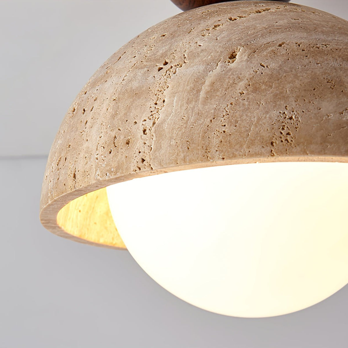 Serireon plafondlamp van geel travertin