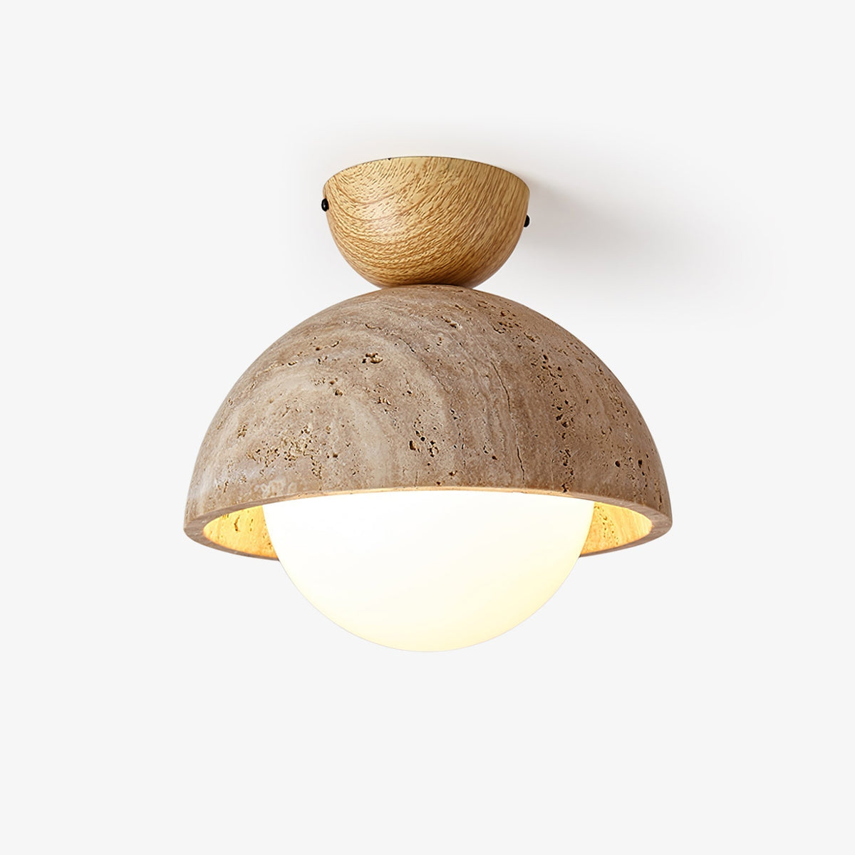 Serireon plafondlamp van geel travertin