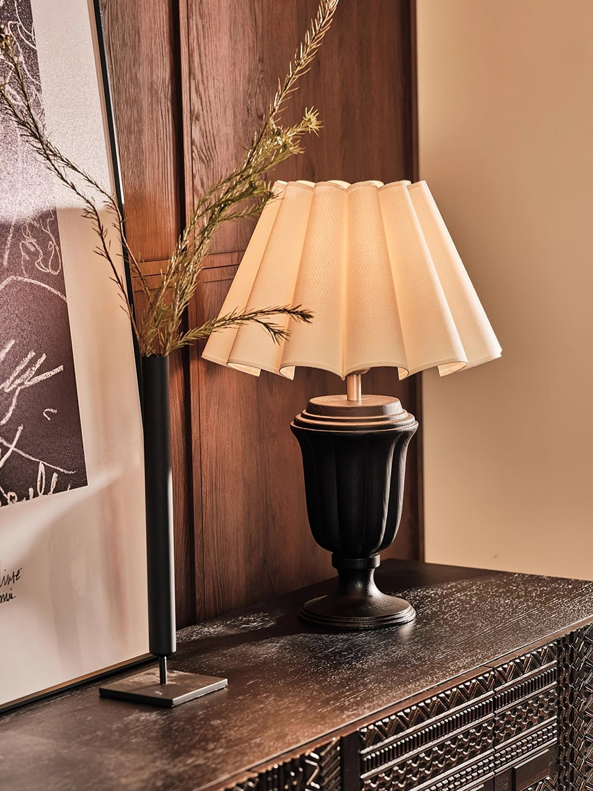 Vireo Hout en Stoffen tafellamp